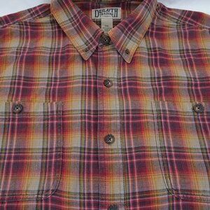 Mens Duluth Trading Flannel Shirt 2XL XXL Gusseted Free Swinging Pockets Harvest